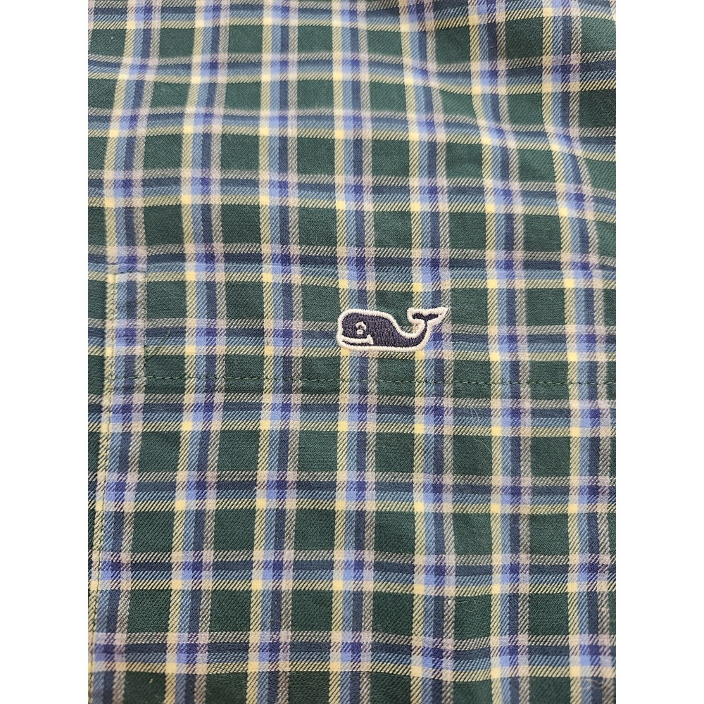 Vineyard Vines Slim Fit Tucker Plaid Button Down Shirt Blue Men's XL Cotton - Picture 4 of 6